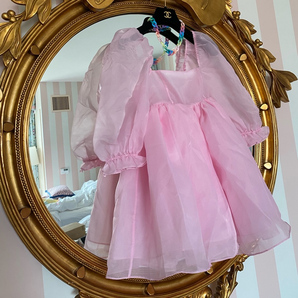 Selkie puff sleeve mini dress